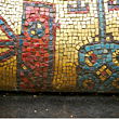 Mozaiekgraf van danser Nureyev in Parijs (detail)