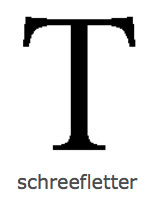 voorbeeld van schreefletter