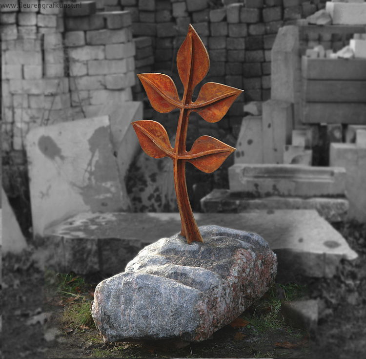 plantenblad van cortenstaal-corten-leaves